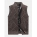 Mens Knitted Zip Up Slant Pocket Casual Sleevless Vests